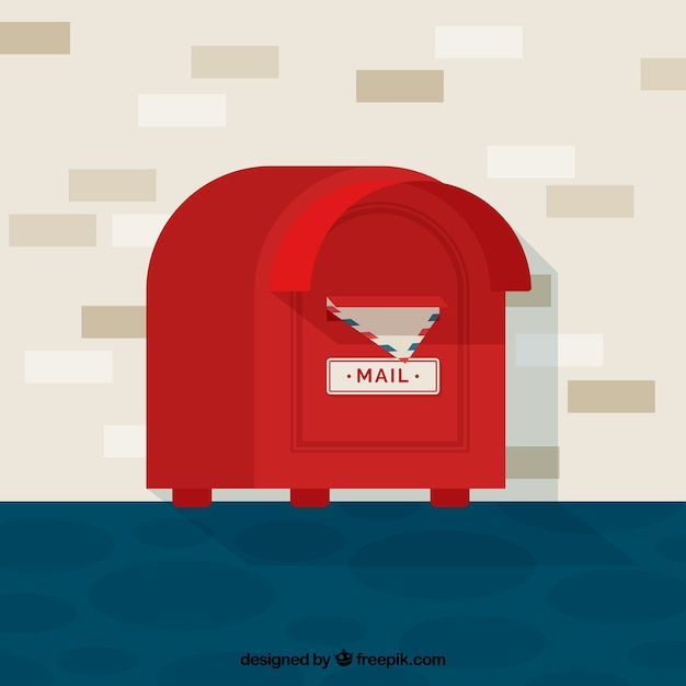 Free vector flat background with red mailbox