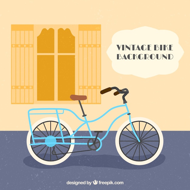 Flat background with retro bicycle