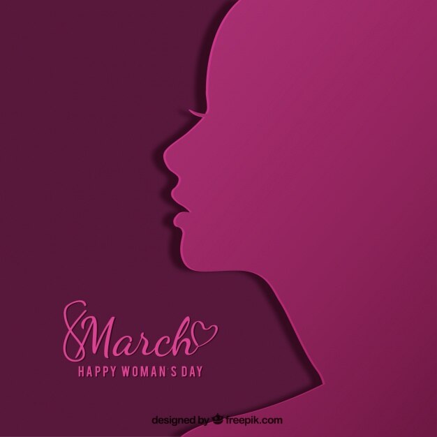 Free Vector flat background with silhouette for women's day