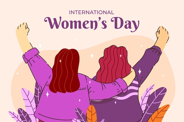 Free vector flat background for women's day celebration