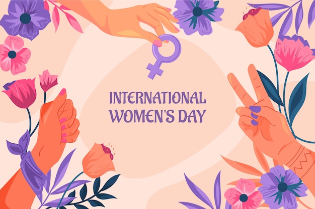 Free vector flat background for women's day celebration