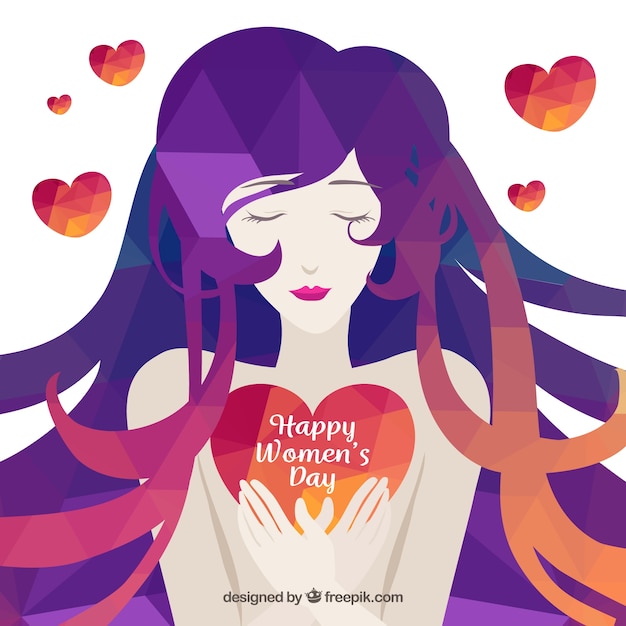 Flat background for women's day