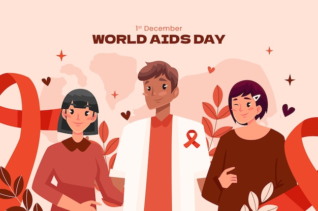 Flat background for world aids day awareness