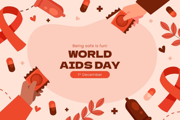 Flat background for world aids day awareness