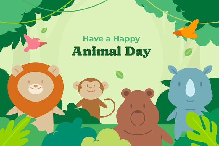 無料Vector 世界動物の日祝いの平らな背景
