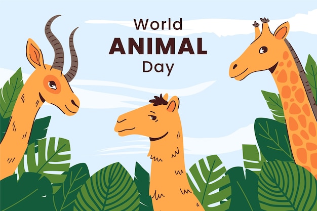 Flat background for world animal day celebration