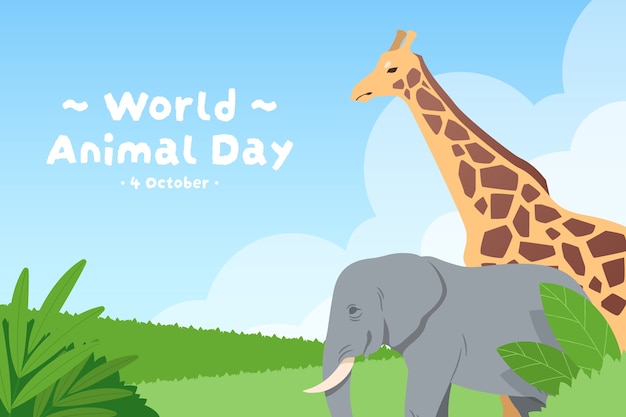 Free vector flat background for world animal day celebration