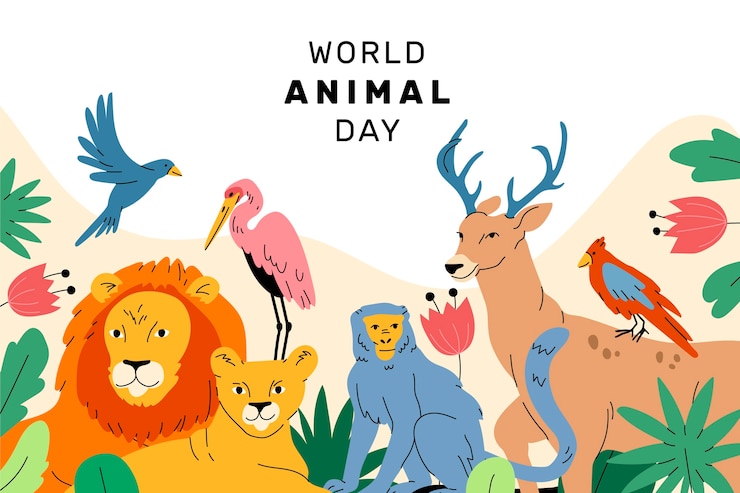 Free Vector flat background for world animal day celebration