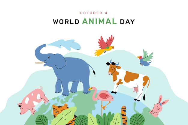 Free vector flat background for world animal day celebration