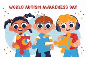 Free vector flat background for world autism awareness day