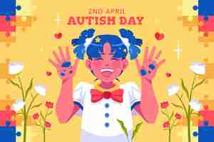 Free vector flat background for world autism awareness day