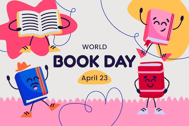 Free vector flat background for world book day celebration