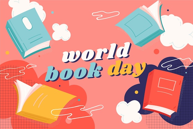 Flat background for world book day celebration