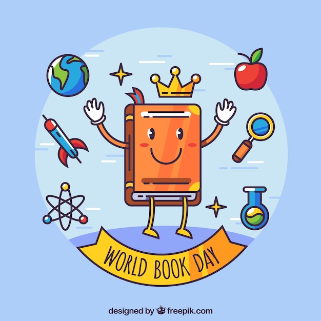 Flat background for world book day