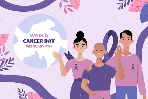 Free vector flat background for world cancer day awareness