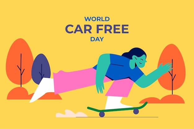 Flat background for world car free day