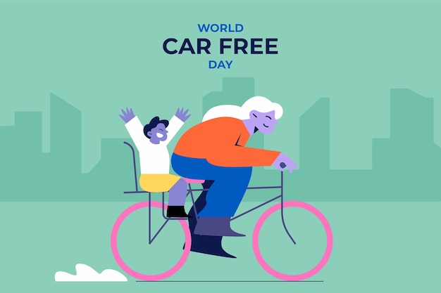 Flat background for world car free day