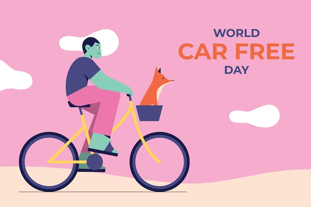 Flat background for world car free day