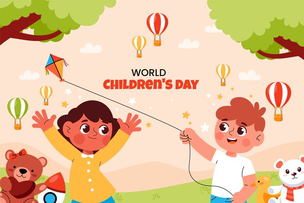 Flat background for world children's day celebration