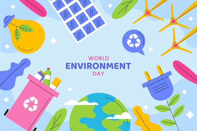 Flat background for world environment day celebration