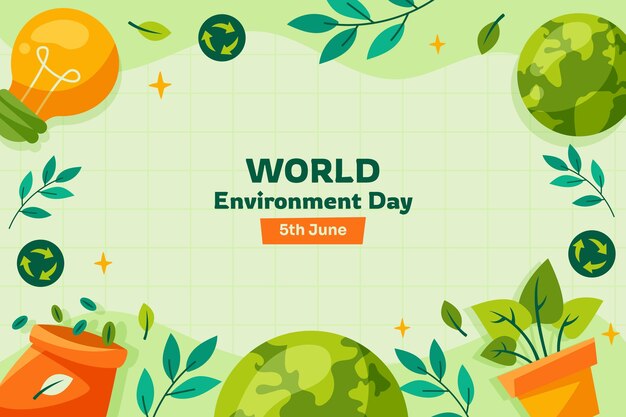 Плоский фон для празднования всемирного дня окружающей среды