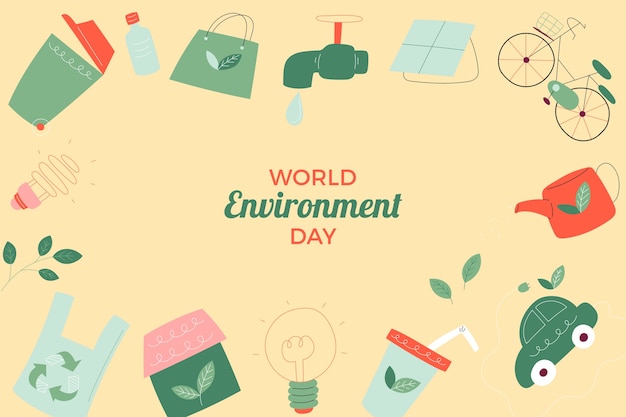 Flat background for world environment day celebration