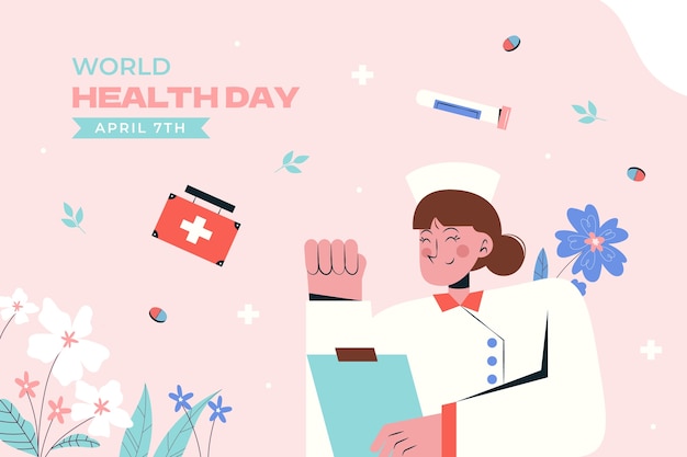 Flat background for world health day celebration