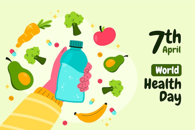 Free vector flat background for world health day celebration