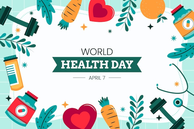 세계 보건의 날 축하를 위한 평평한 배경