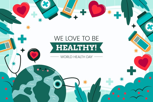 Flat background for world health day celebration