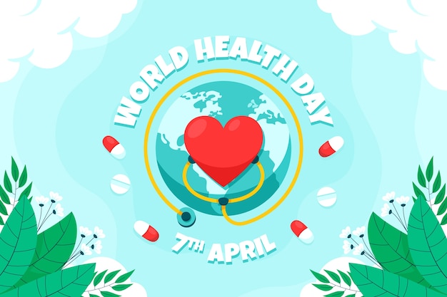 Плоский фон для празднования всемирного дня здоровья