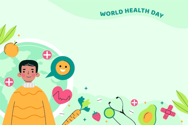 Flat background for world health day celebration