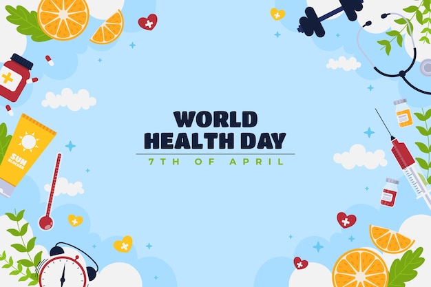 Sfondo piatto per la celebrazione della giornata mondiale della salute
