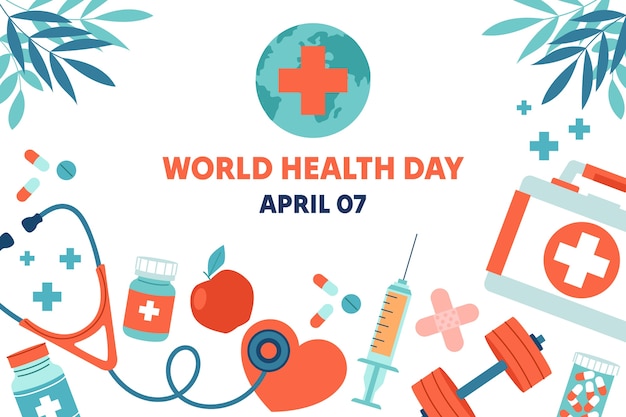 Free vector flat background for world health day celebration