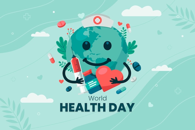 Flat background for world health day celebration