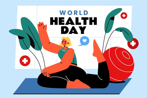 Flat background for world health day celebration