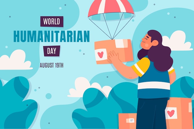 Flat background for world humanitarian day