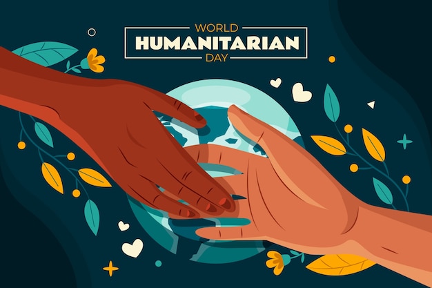 Free vector flat background for world humanitarian day