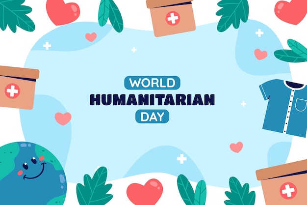 Flat background for world humanitarian day