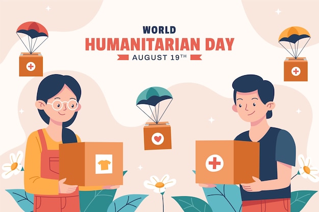 Free vector flat background for world humanitarian day