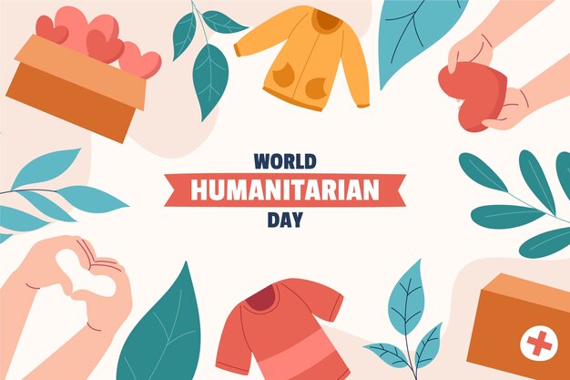 Free vector flat background for world humanitarian day