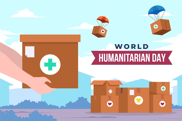 Free vector flat background for world humanitarian day