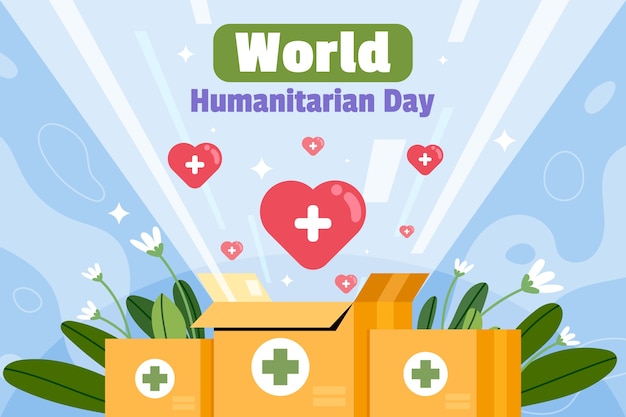 Free vector flat background for world humanitarian day