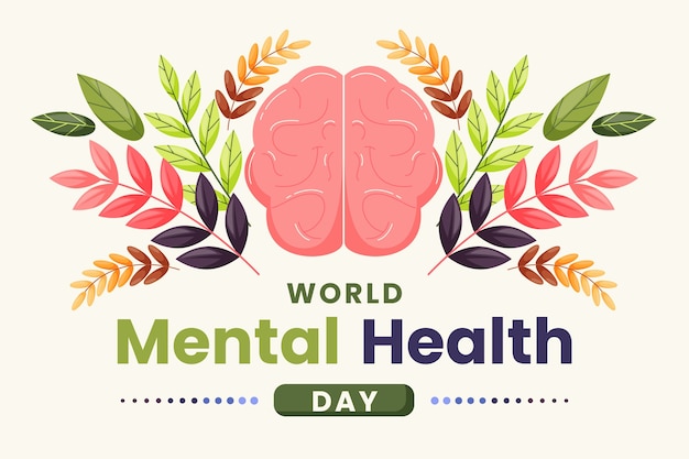 Free vector flat background for world mental health day