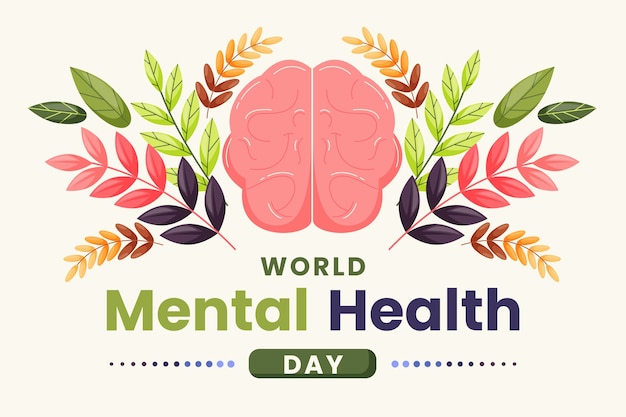 Flat background for world mental health day