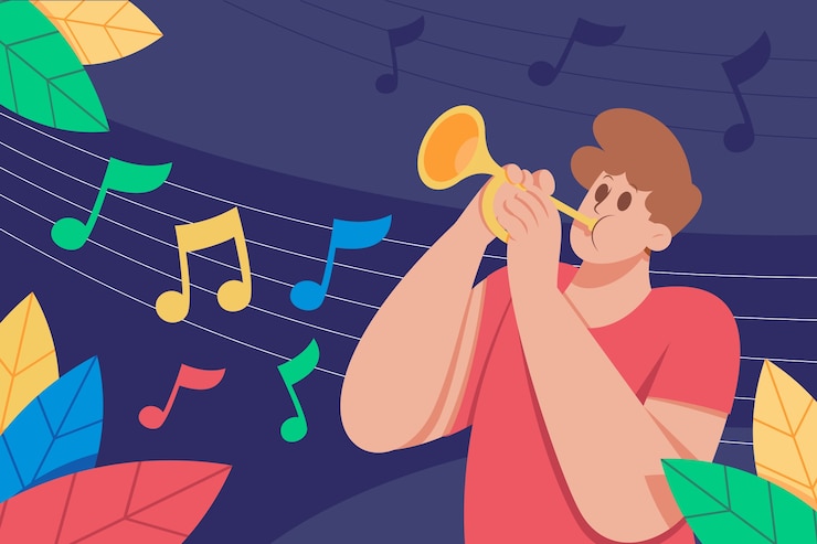 Free Vector flat background for world music day celebration