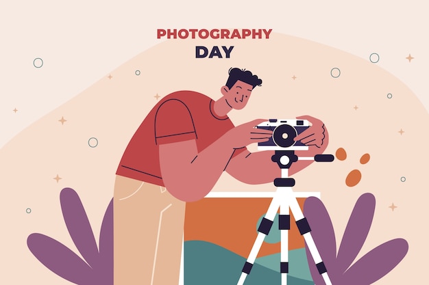 Flat background for world photography day
