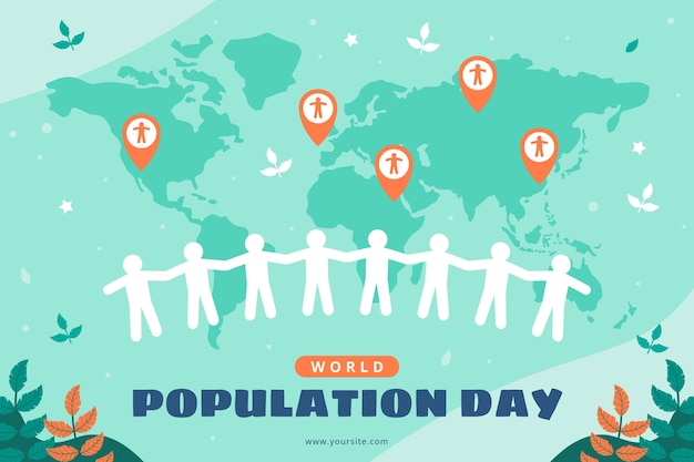 Free vector flat background for world population day