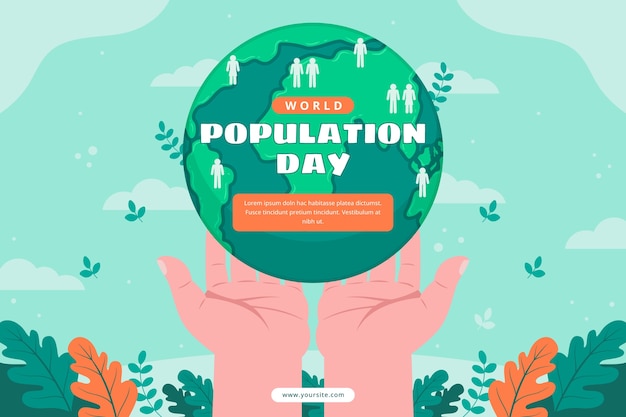 Sfondo piatto per la giornata mondiale della popolazione