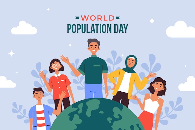 Free vector flat background for world population day